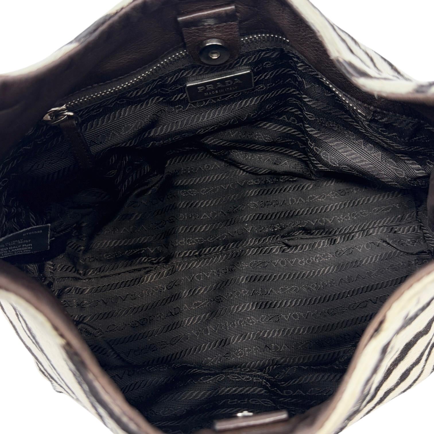 Prada Brown Fringe Leather Shoulder Bag