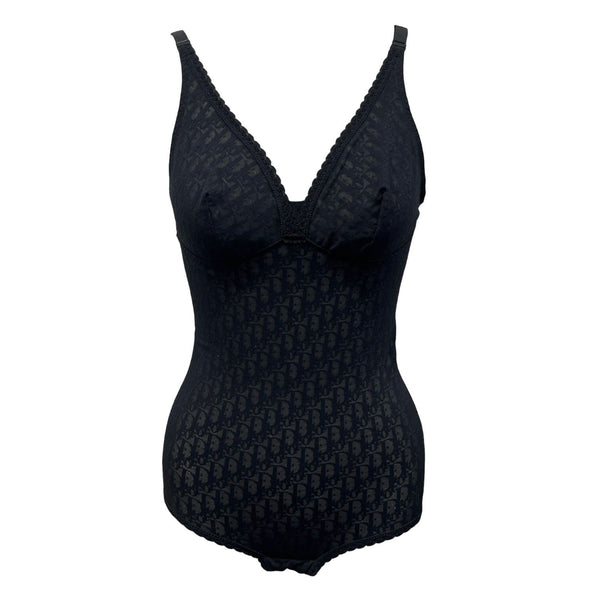 Dior Black Mesh Logo Bodysuit