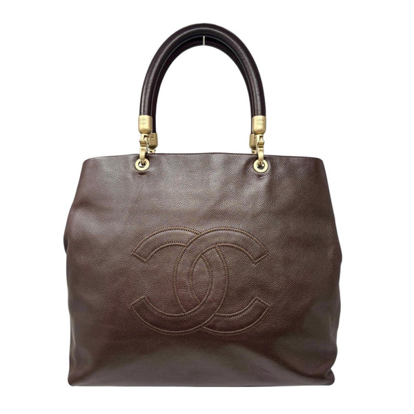 Chanel Brown Caviar Structured Handle Bag