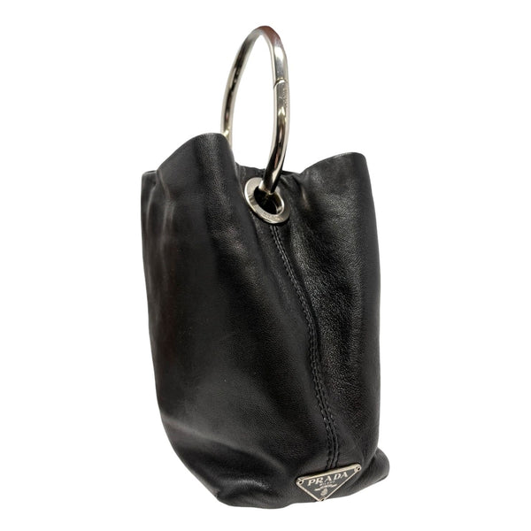 Prada Black Leather Mini Ring Bag