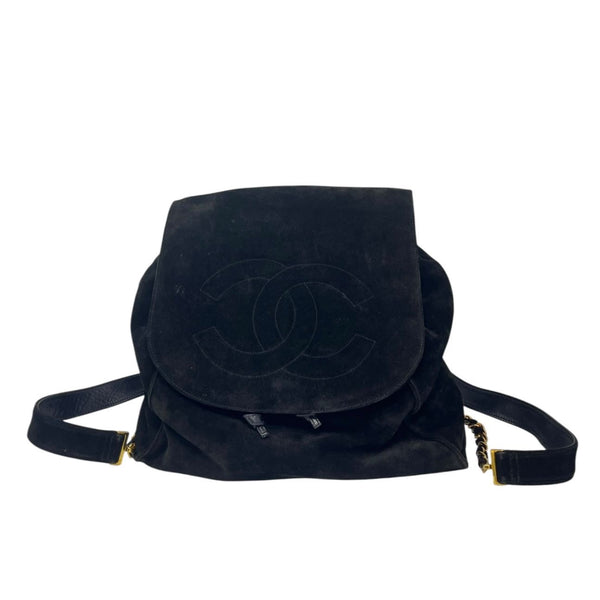 Chanel Black Suede Backpack