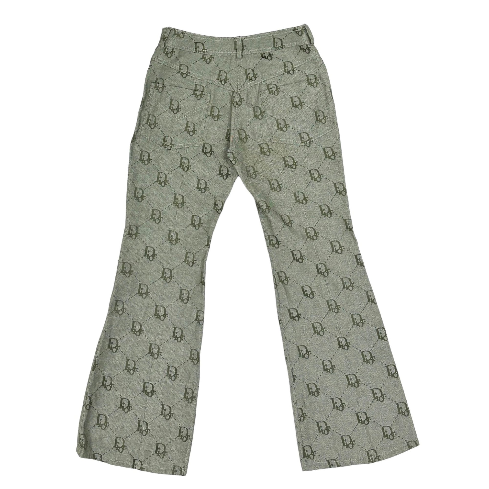 Dior Green Logo Flare Pants