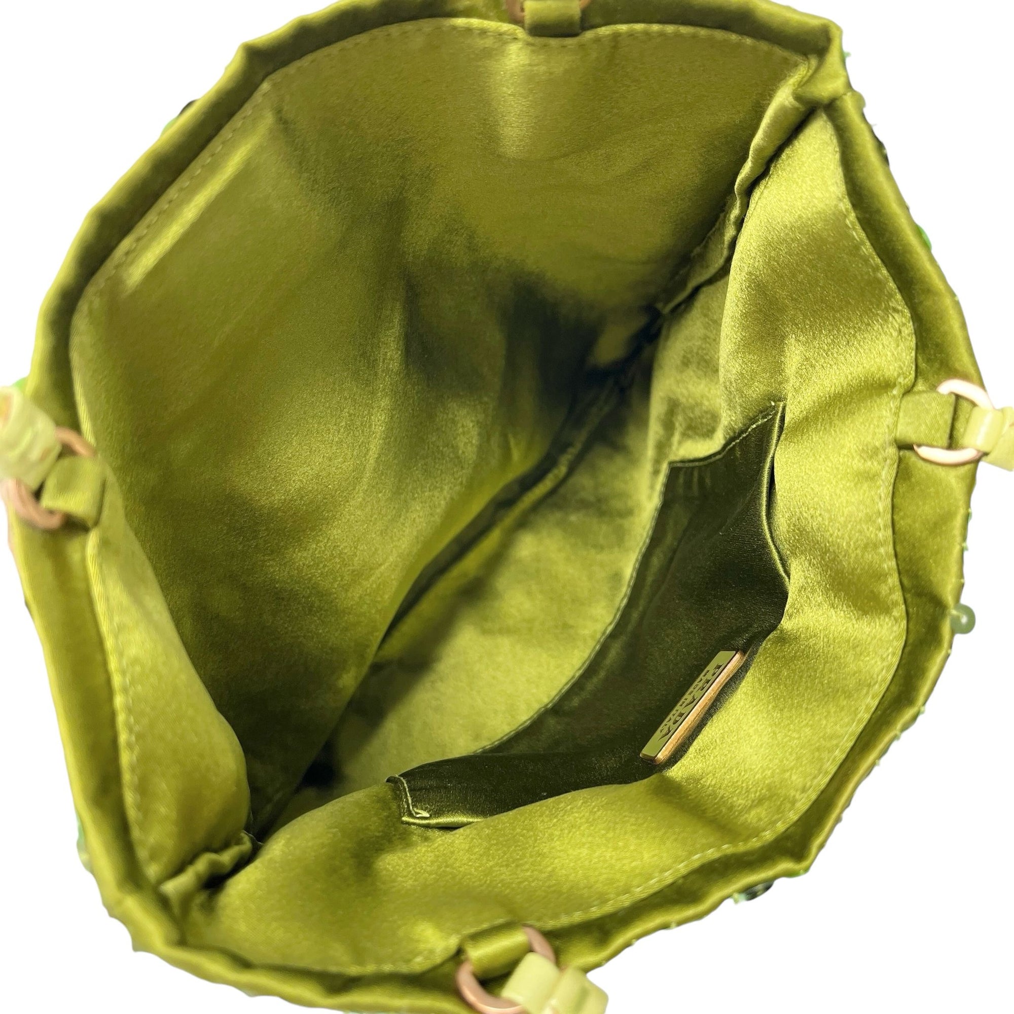 Prada Lime Green Sequin Top Handle Bag