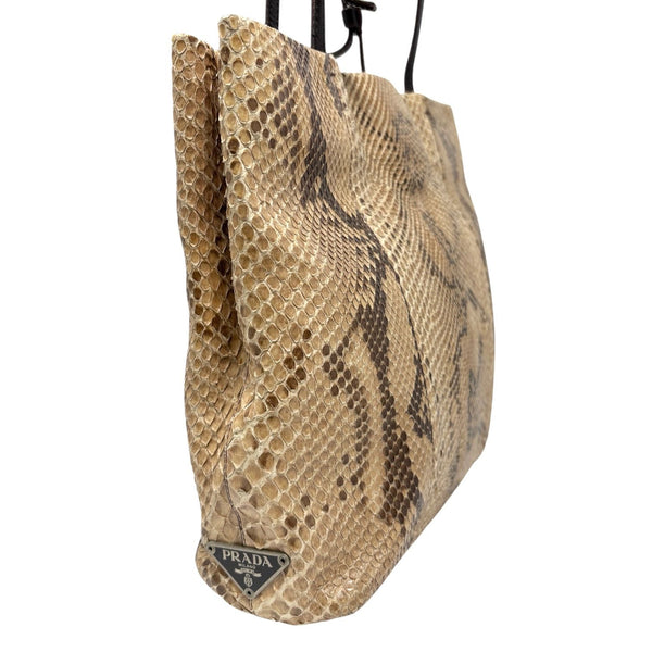 Prada Tan Snakeskin Shoulder Bag
