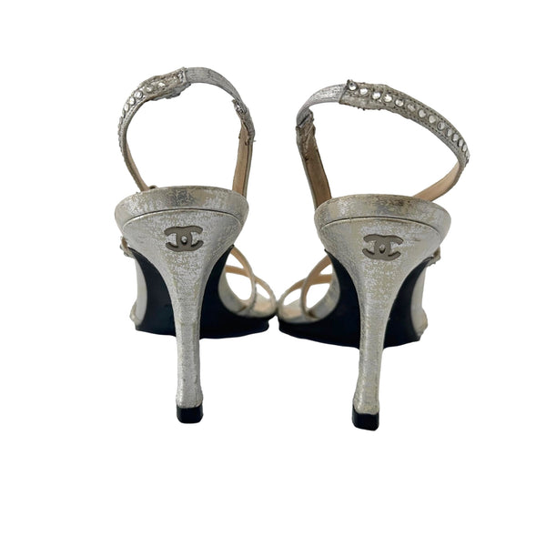 Chanel Champgane Metallic Rhinestone Heels