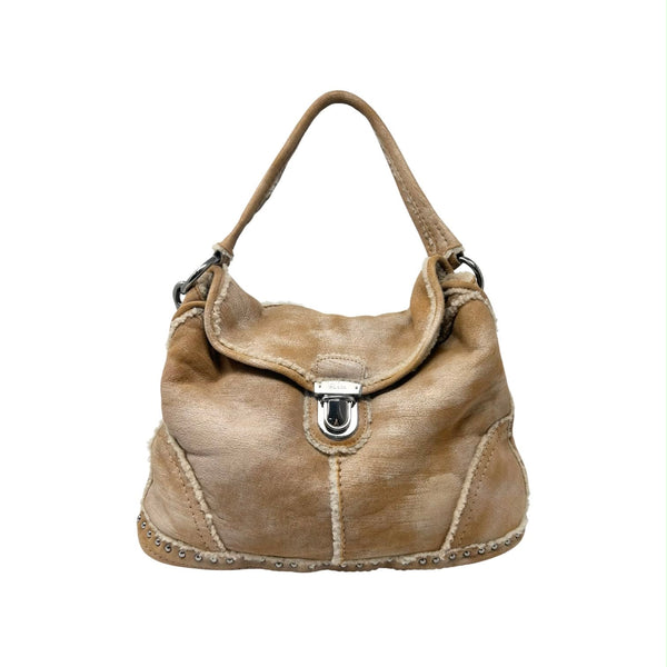 Prada Shearling Shoulder Bag