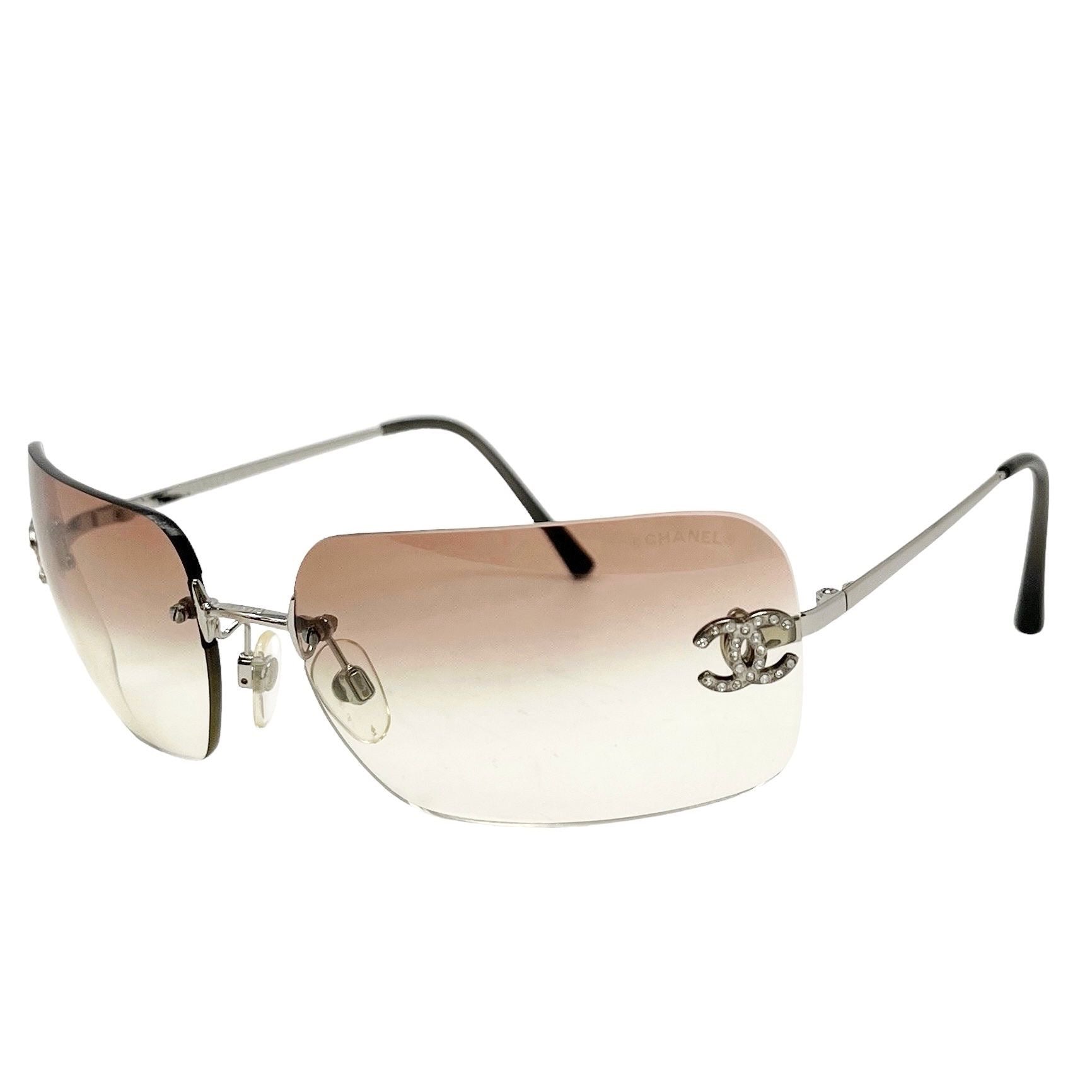 Chanel Pink Rhinestone Sunglasses