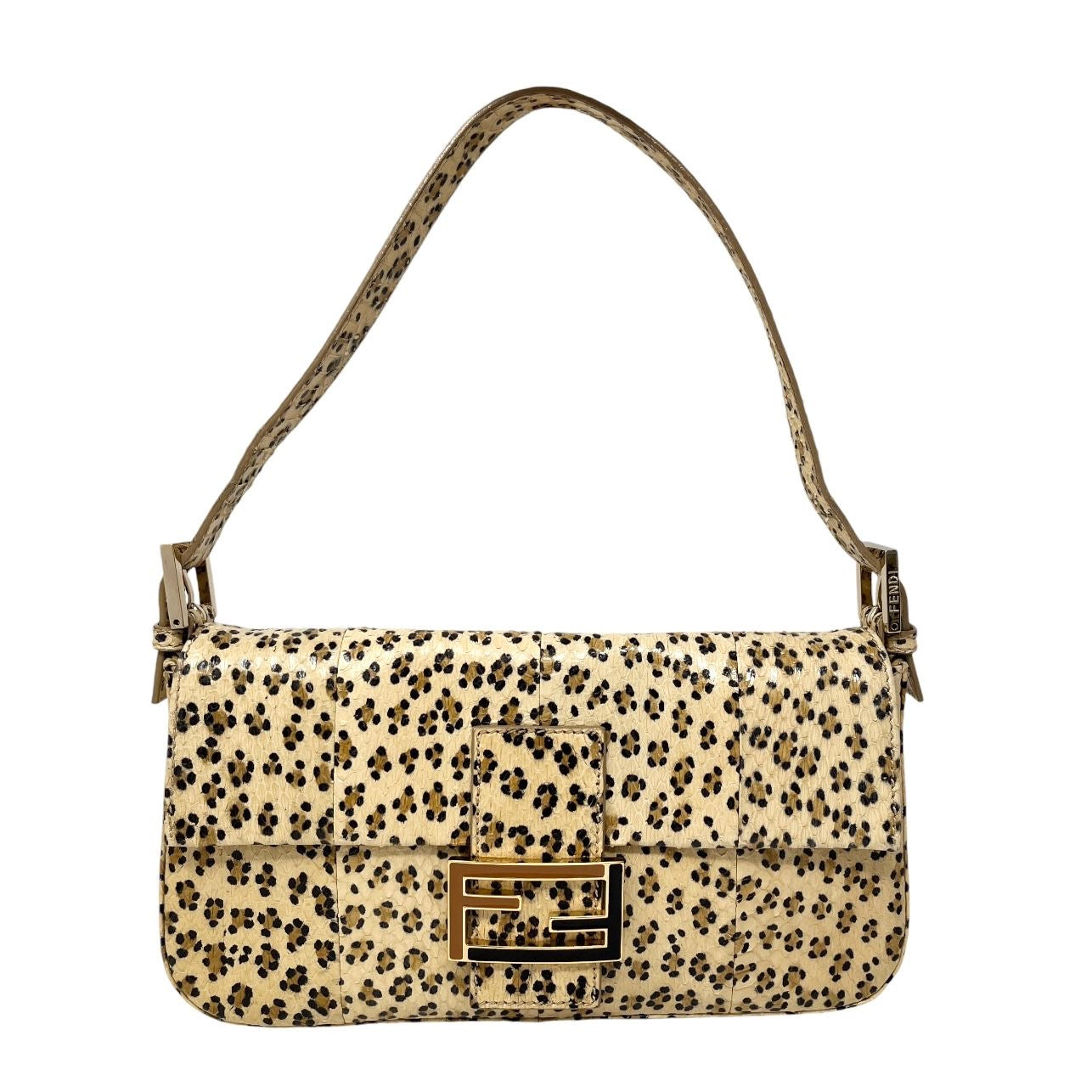 Fendi Cheetah Print Snakeskin Baguette Bag