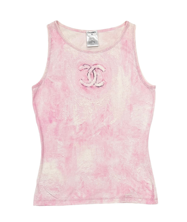 Chanel Pink Logo Tank Top