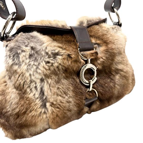 Dolce & Gabbana Fur Logo Mini Shoulder Bag