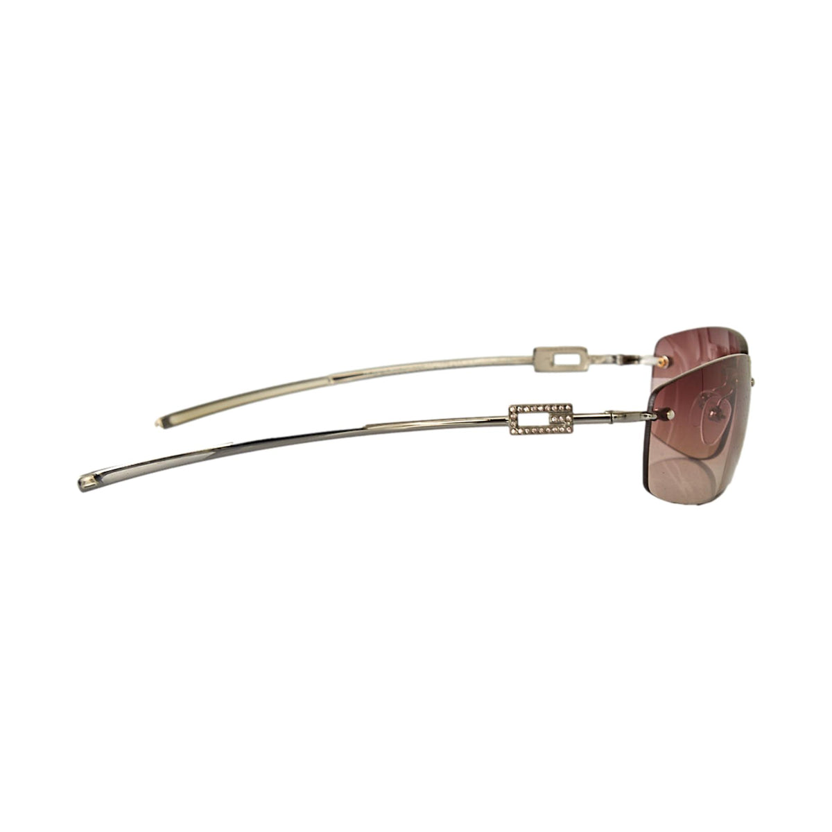 Gucci Brown Rhinestone Logo Sunglasses Gucci 1980s Deadstock Rhinestone Sunglasses – Empress Vintage main image 4