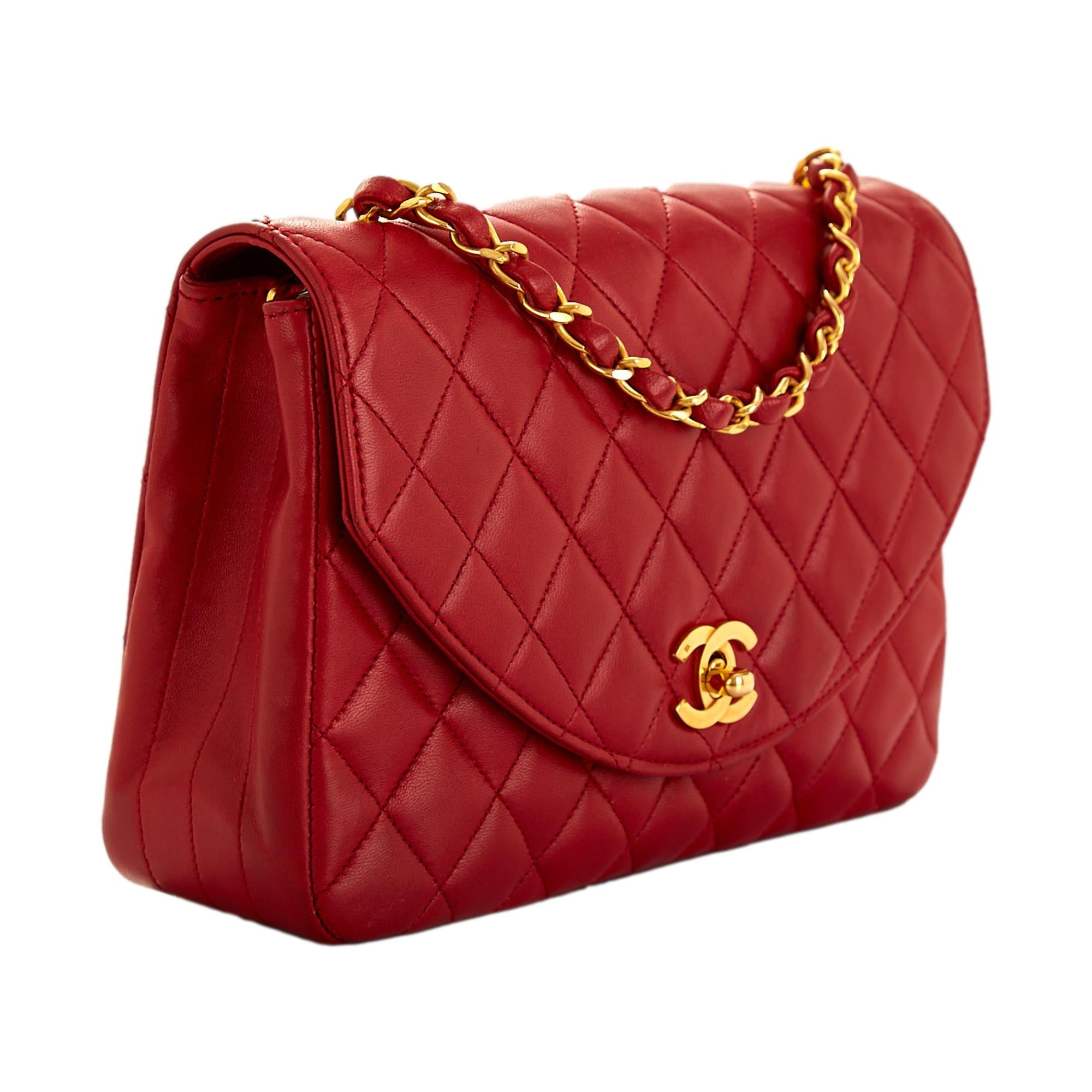 Chanel Red Turnlock Flap Shoulder Bag