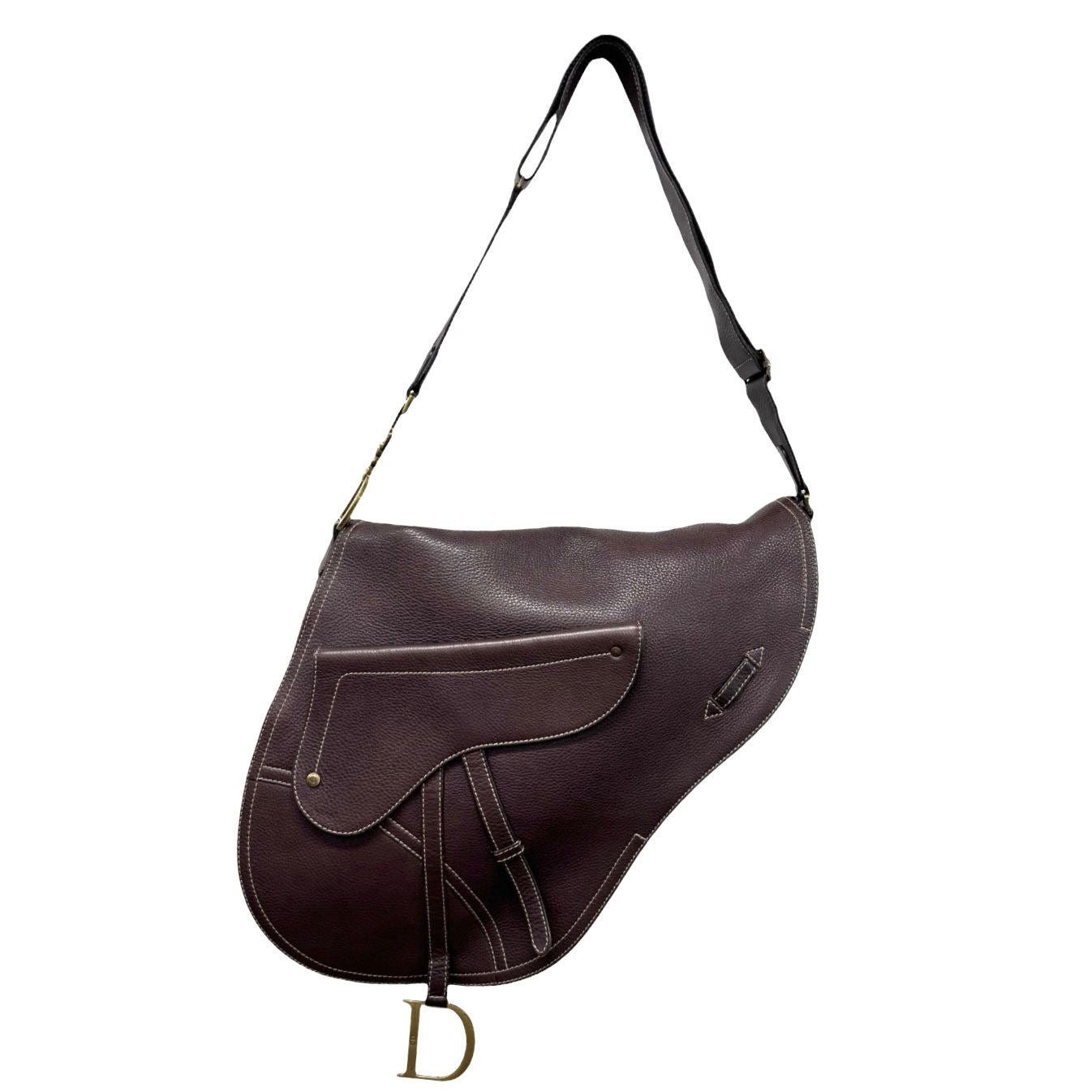 Dior Brown Leather Saddle Crossbody Bag