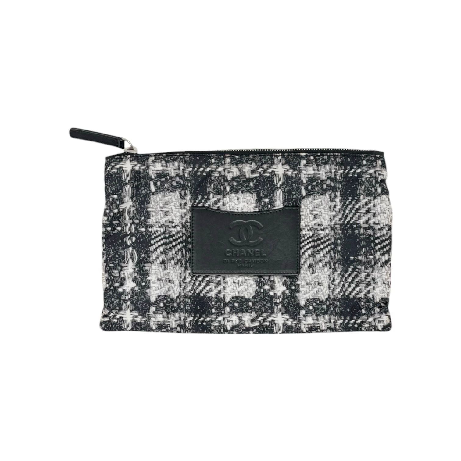 Chanel Tweed Print Nylon Flap Bag