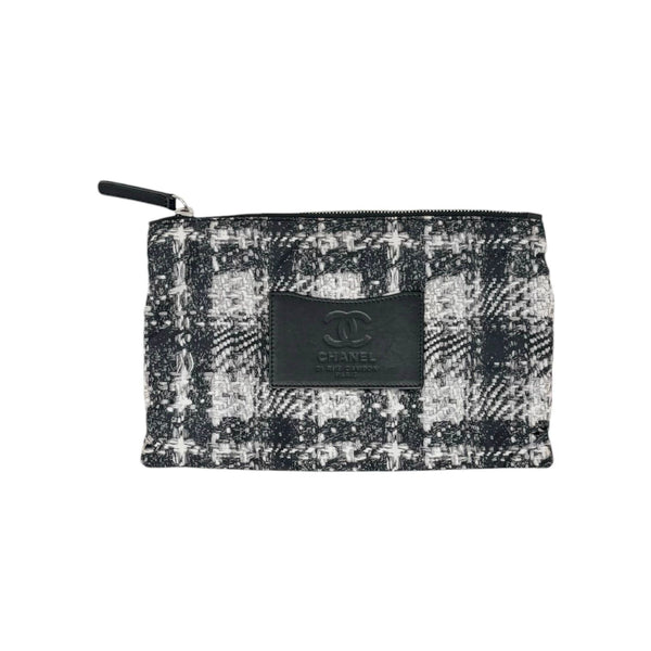 Chanel Tweed Print Nylon Flap Bag