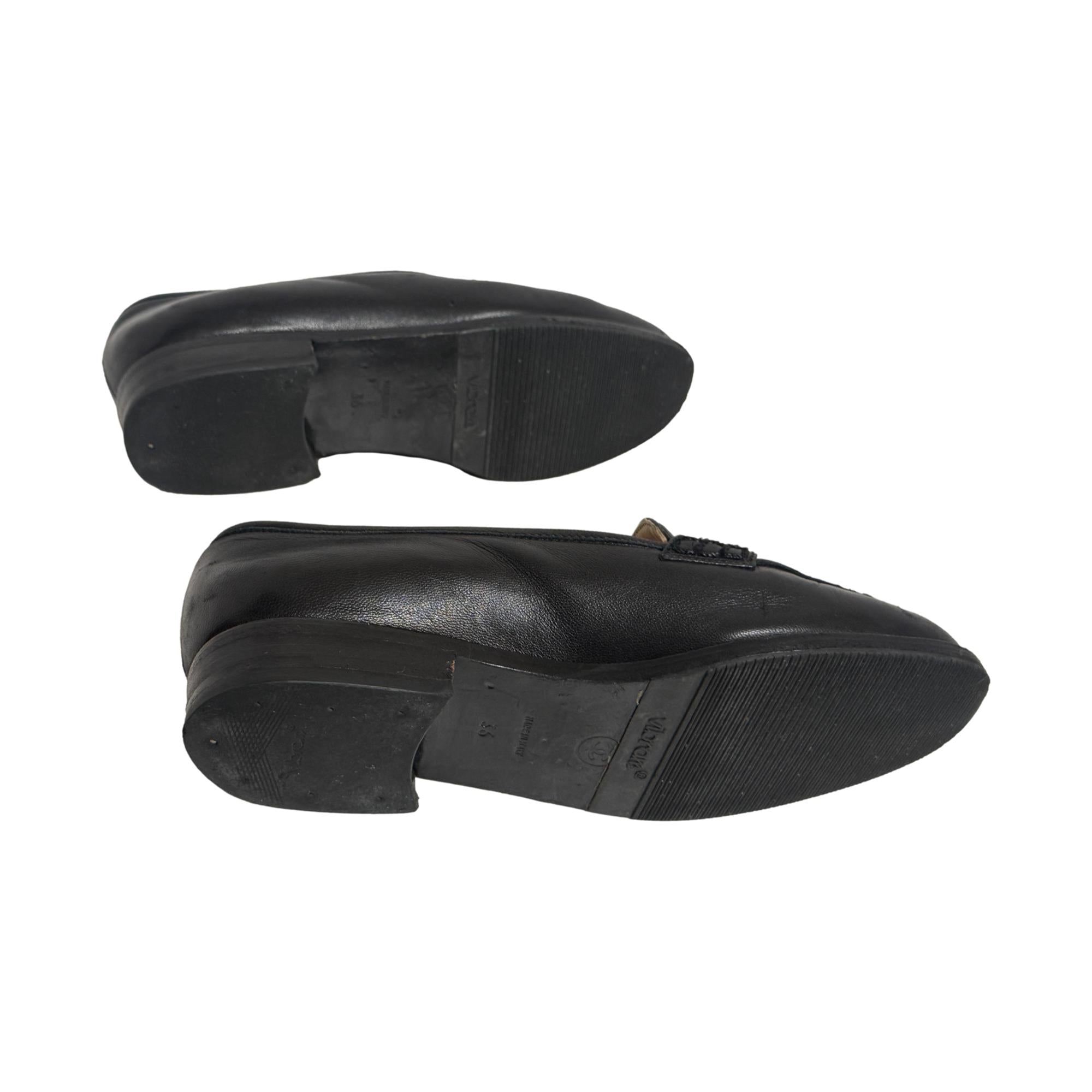 Chanel Black Turnlock Loafers