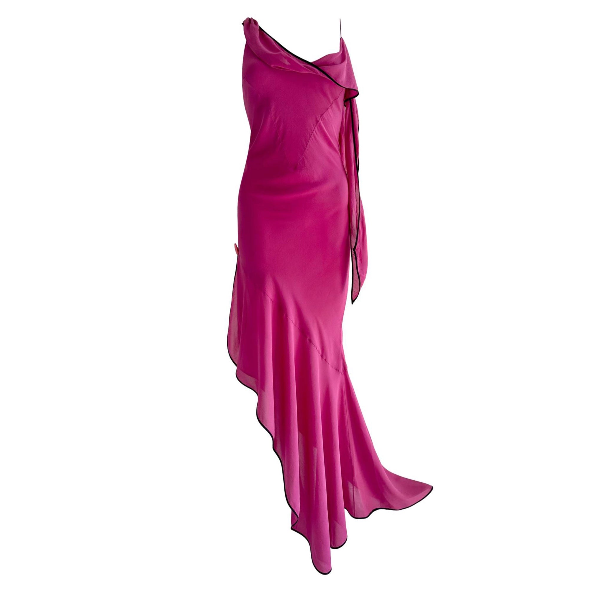 Dior Fuchsia Asymmetrical Ruffle Gown Treasures of NYC Dior Fuchsia Asymmetrical Ruffle Gown Treasures of NYC