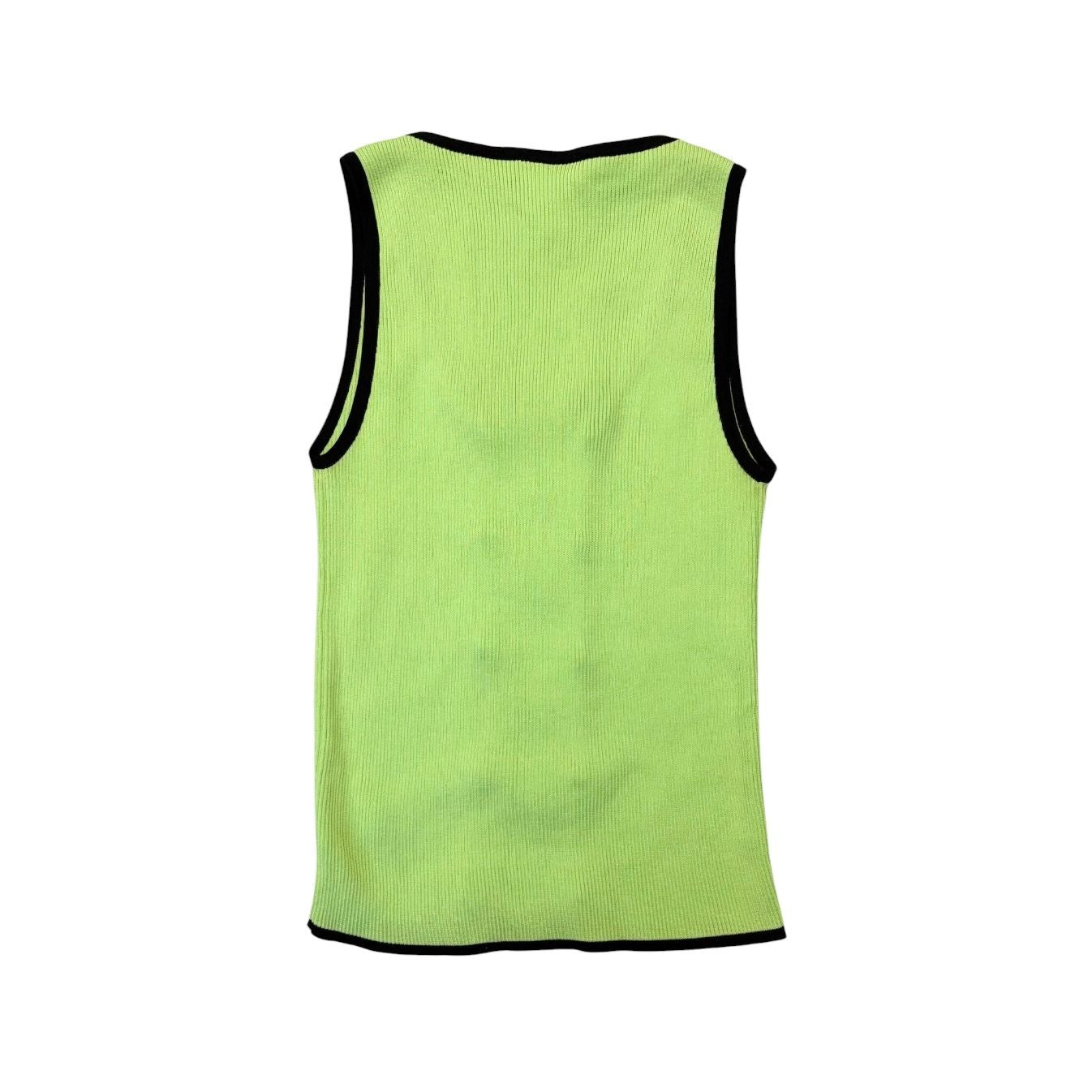 Chanel Lime Green Button Tank