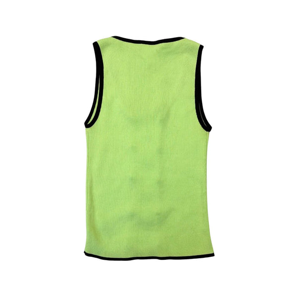 Chanel Lime Green Button Tank