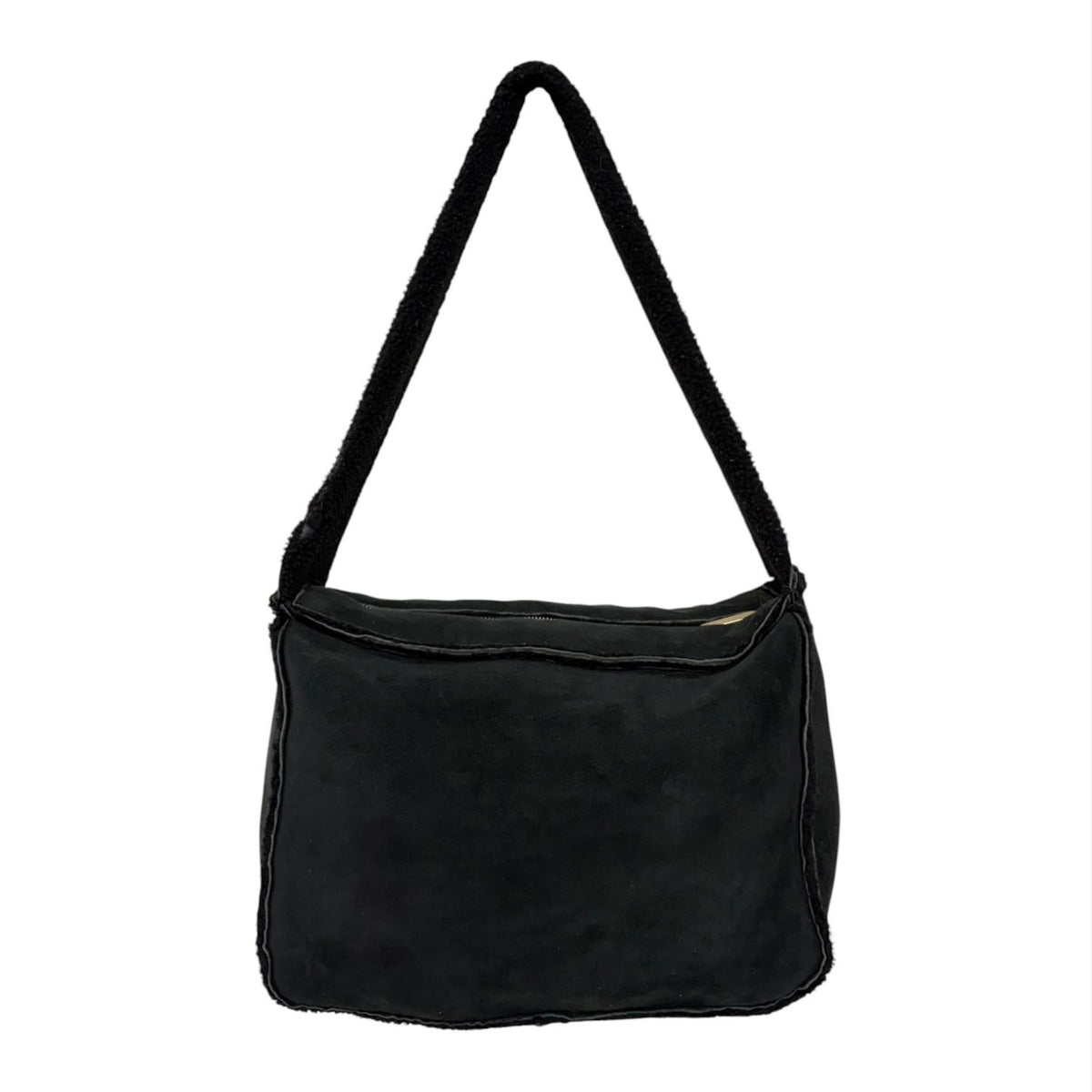 Chanel Black Shearling Shoulder Bag