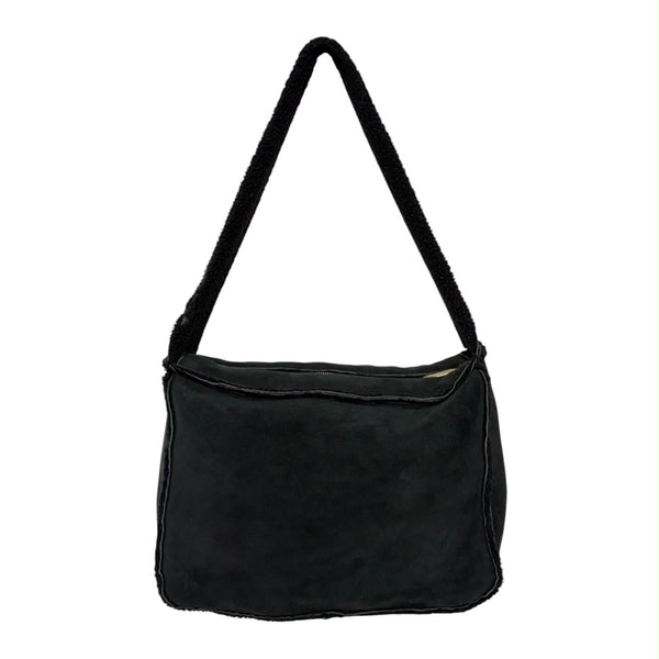 Chanel Black Shearling Shoulder Bag