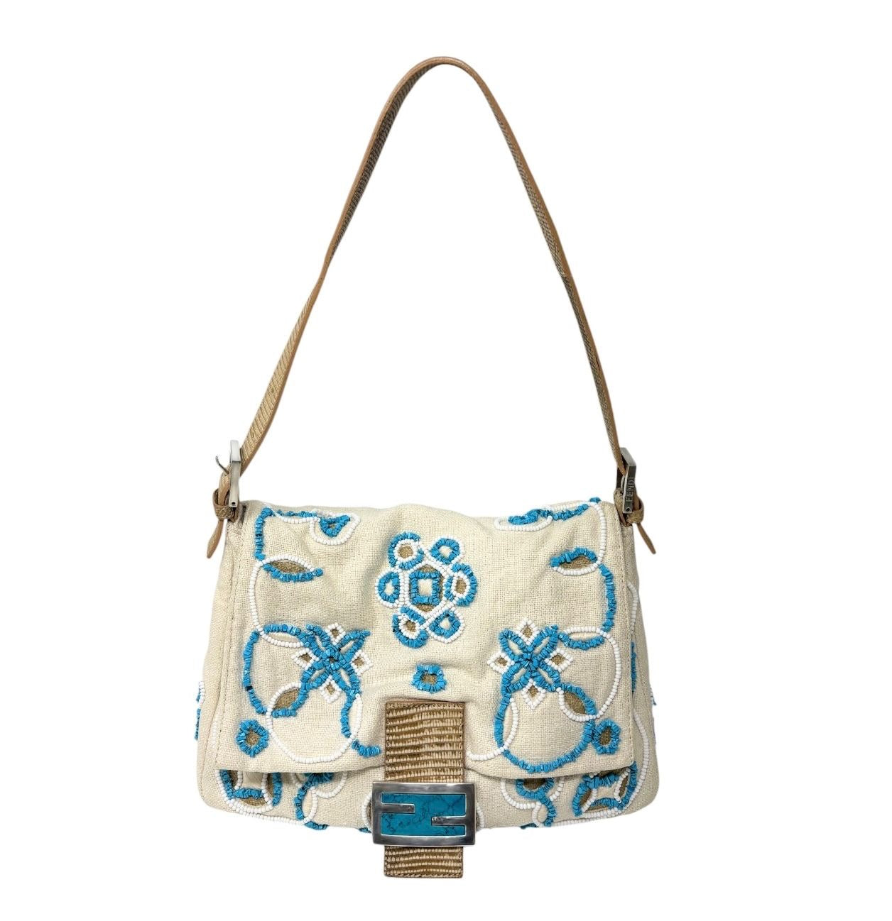 Fendi Turquoise Beaded Mamma Baguette
