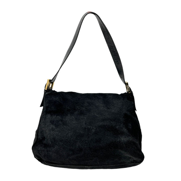 Fendi Black Calf-Hair Mama Baguette Bag