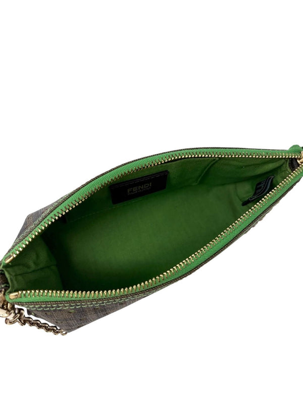 Fendi Brown + Green Polka Dot Bag