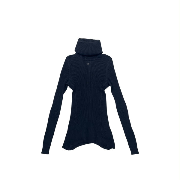 Chanel Black Logo Turtleneck Sweater