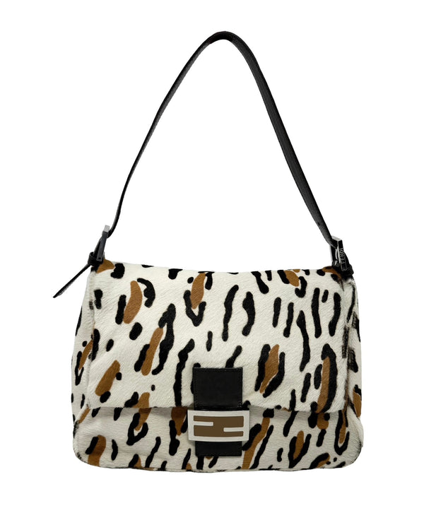 Fendi Cheetah Calf Hair Baguette Bag