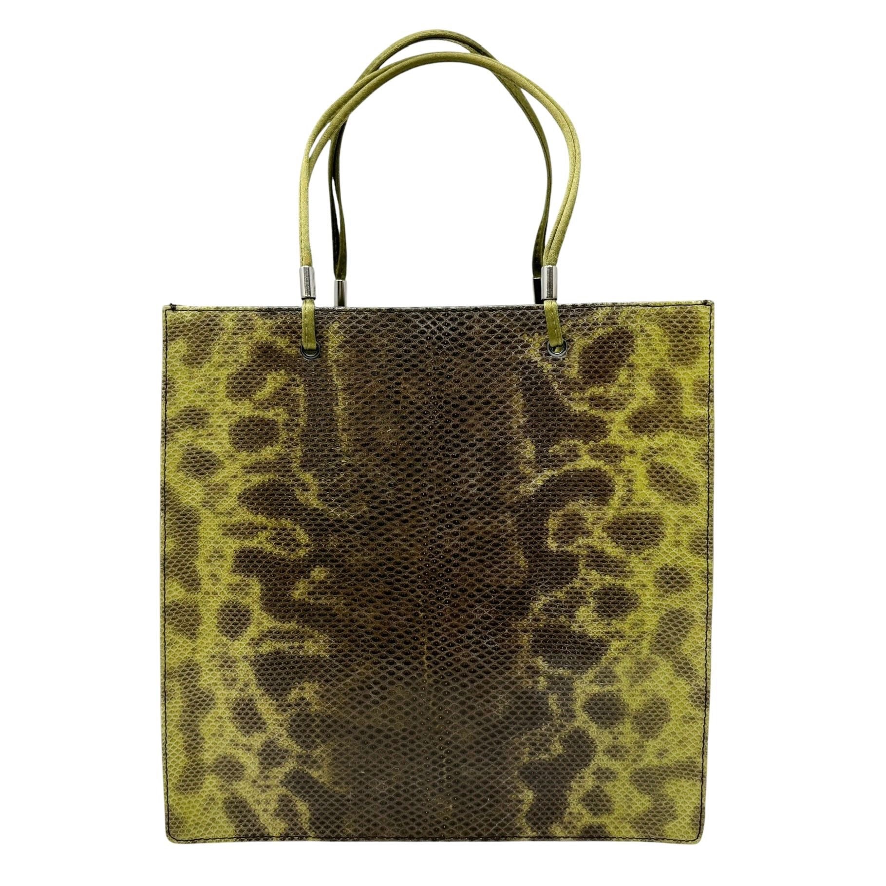 Prada Green Snakeskin Top Handle Bag