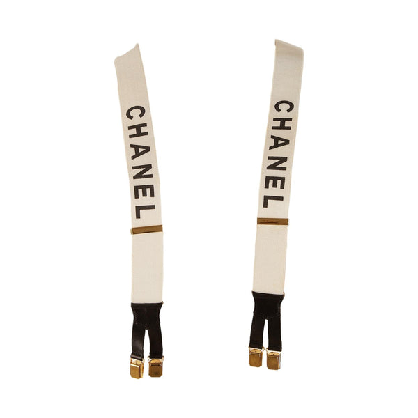 Chanel Cream Logo Suspenders