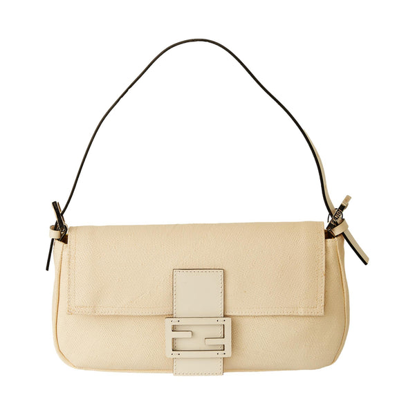 Fendi Ivory Woven Leather Baguette Bag – Treasures of NYC