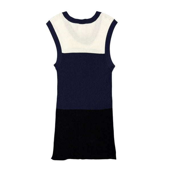 Chanel Colorblocked Ribbed Mini Dress