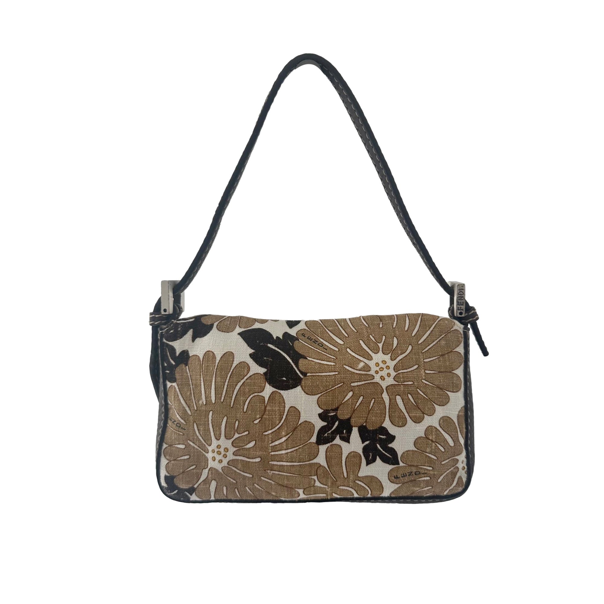 Fendi Floral Canvas Mini Baguette