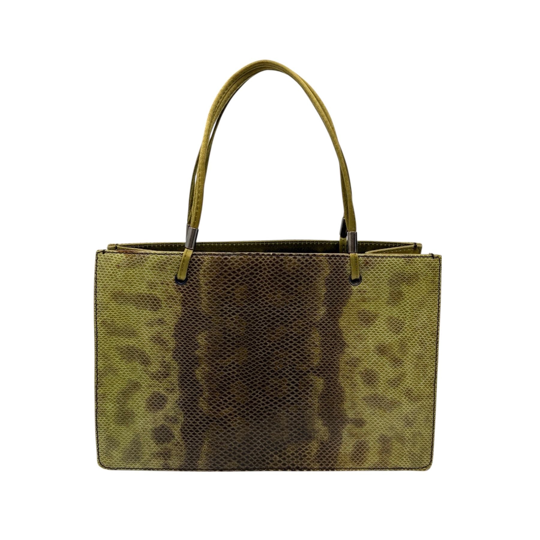 Prada Green Snakeskin Top Handle Bag
