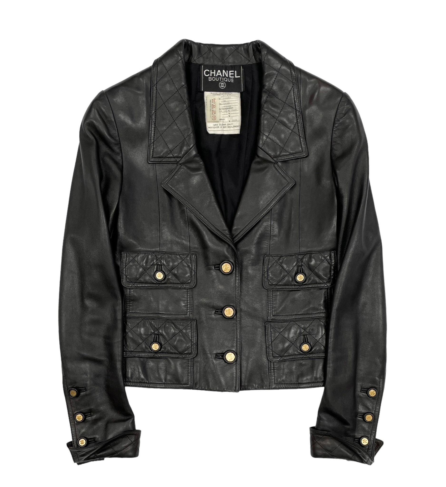 chanel quilted leather jacket