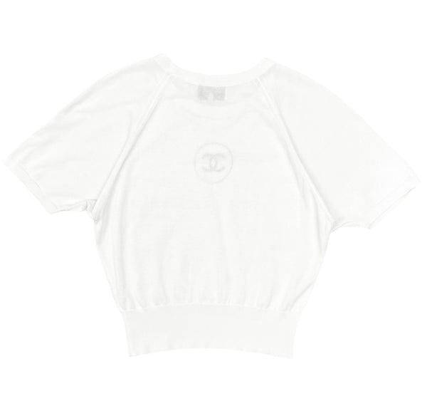 Chanel White Jumbo Logo Top