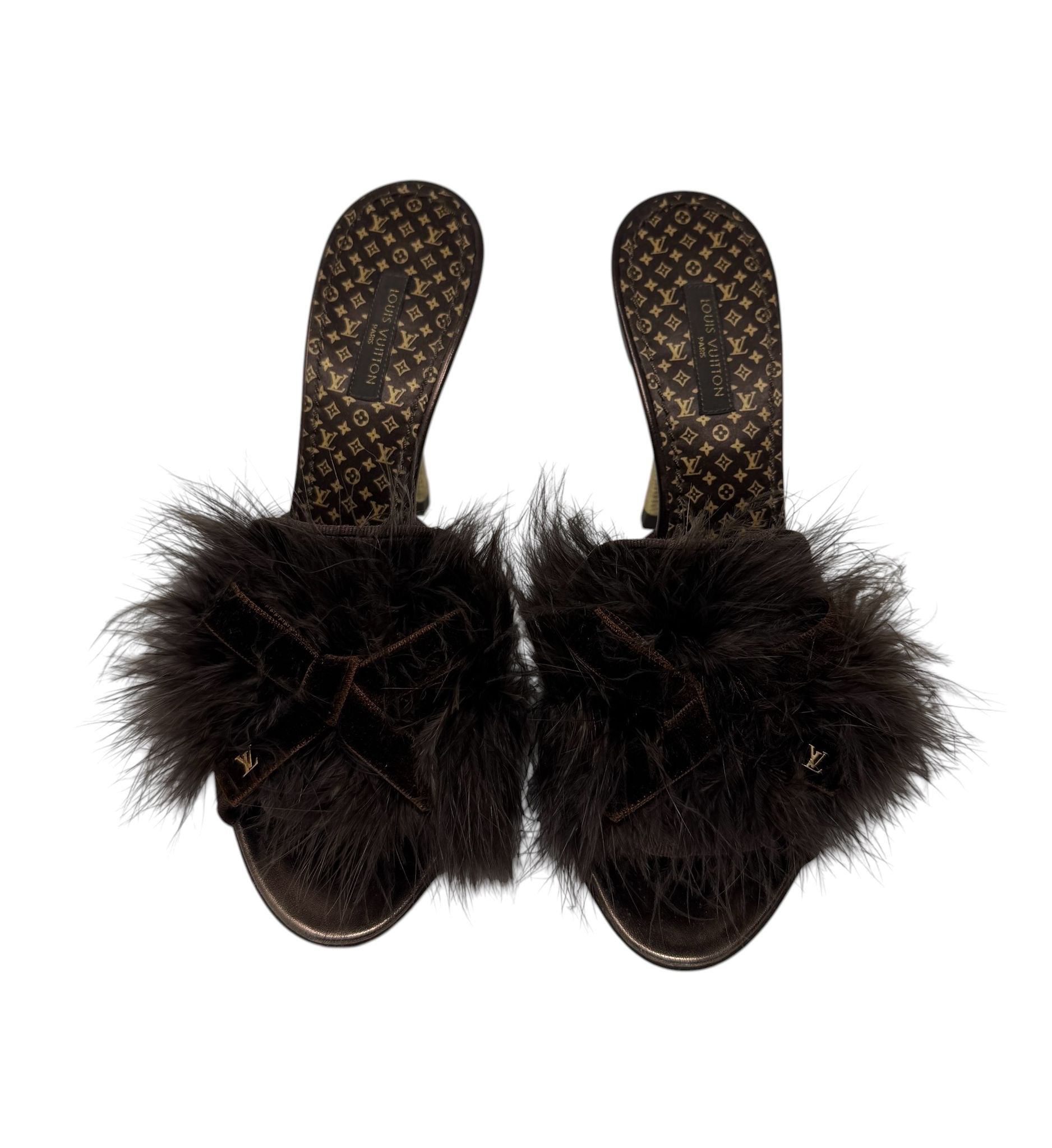 Louis Vuitton Brown Feather Heels