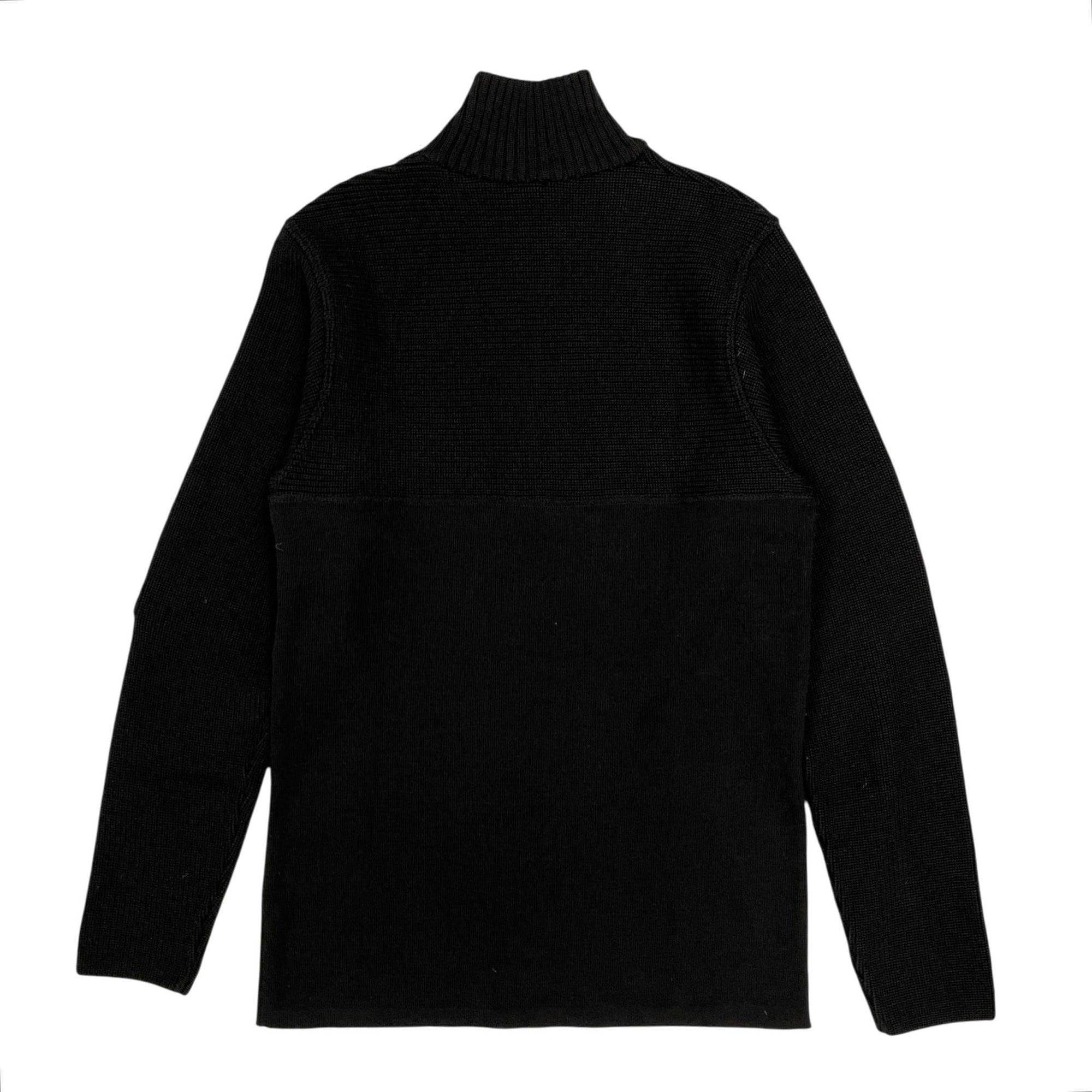 Chanel Black Logo Long Sleeve Ribbed Sweater