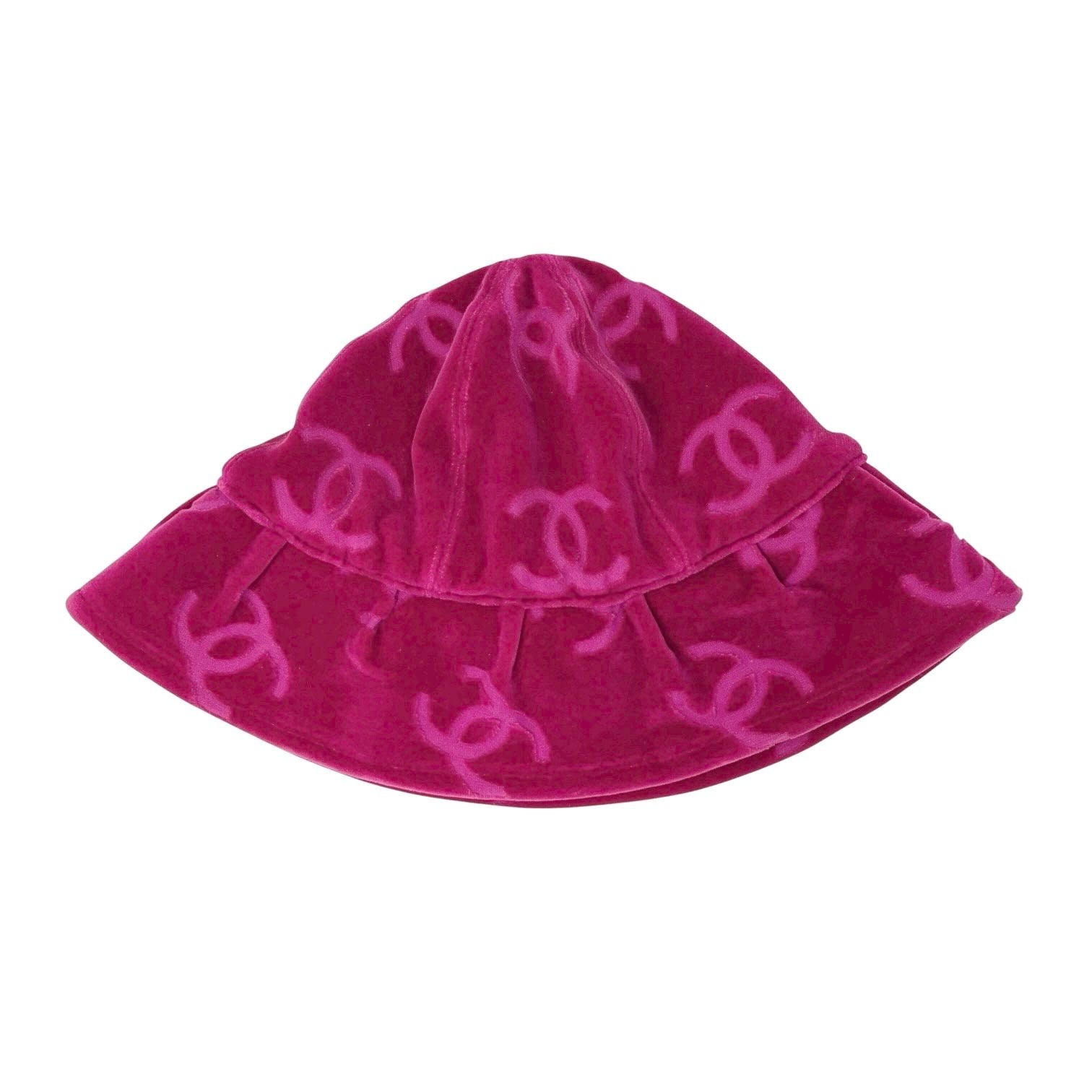 Chanel Pink Velour Bucket Hat