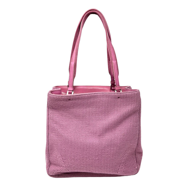 Prada Pink Knit Shoulder Bag