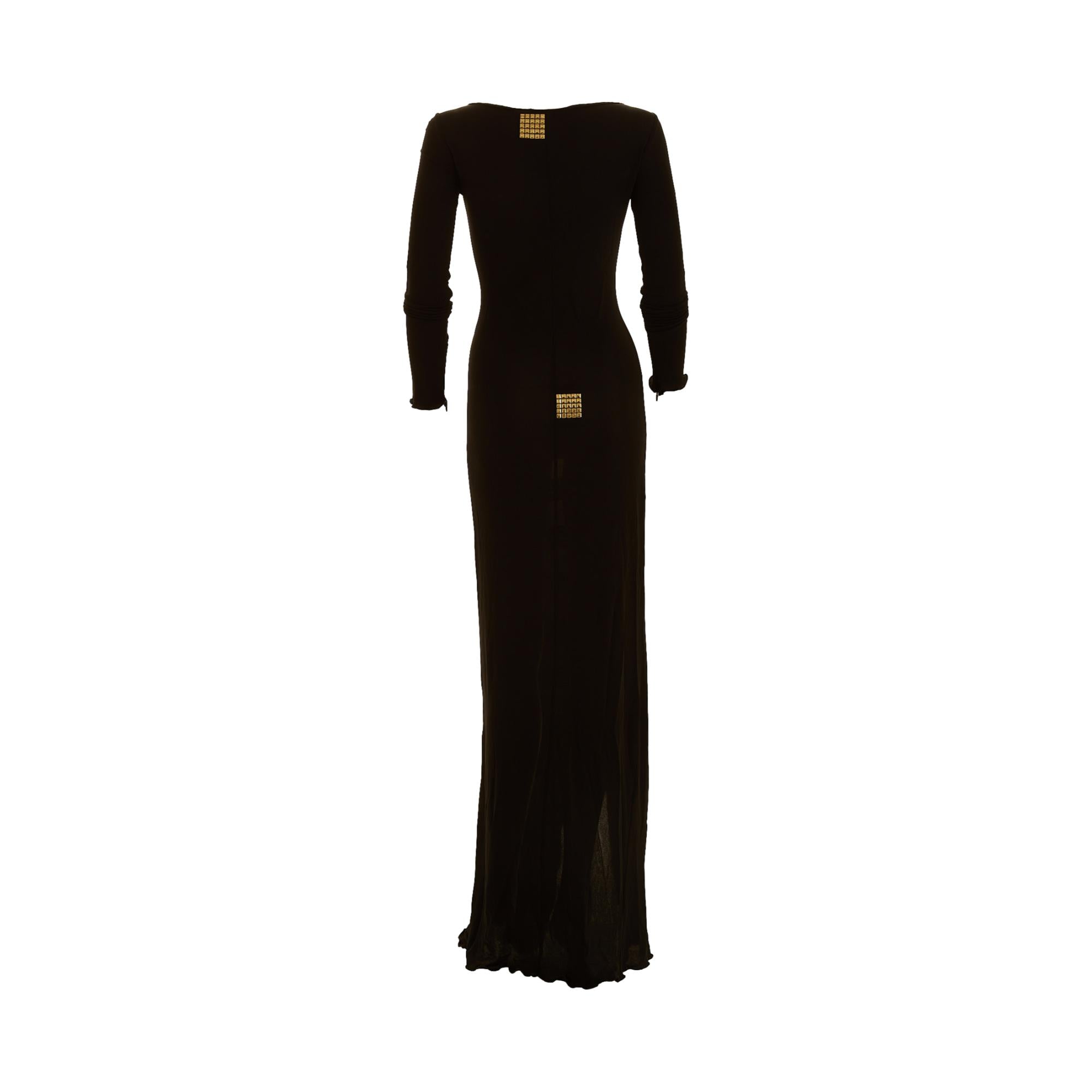 Fendi Black Embellished High Slit Gown Fendi Black Embellished High Slit Gown