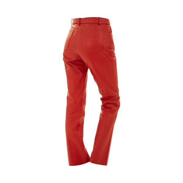 Dolce & Gabbana Red Leather Pants