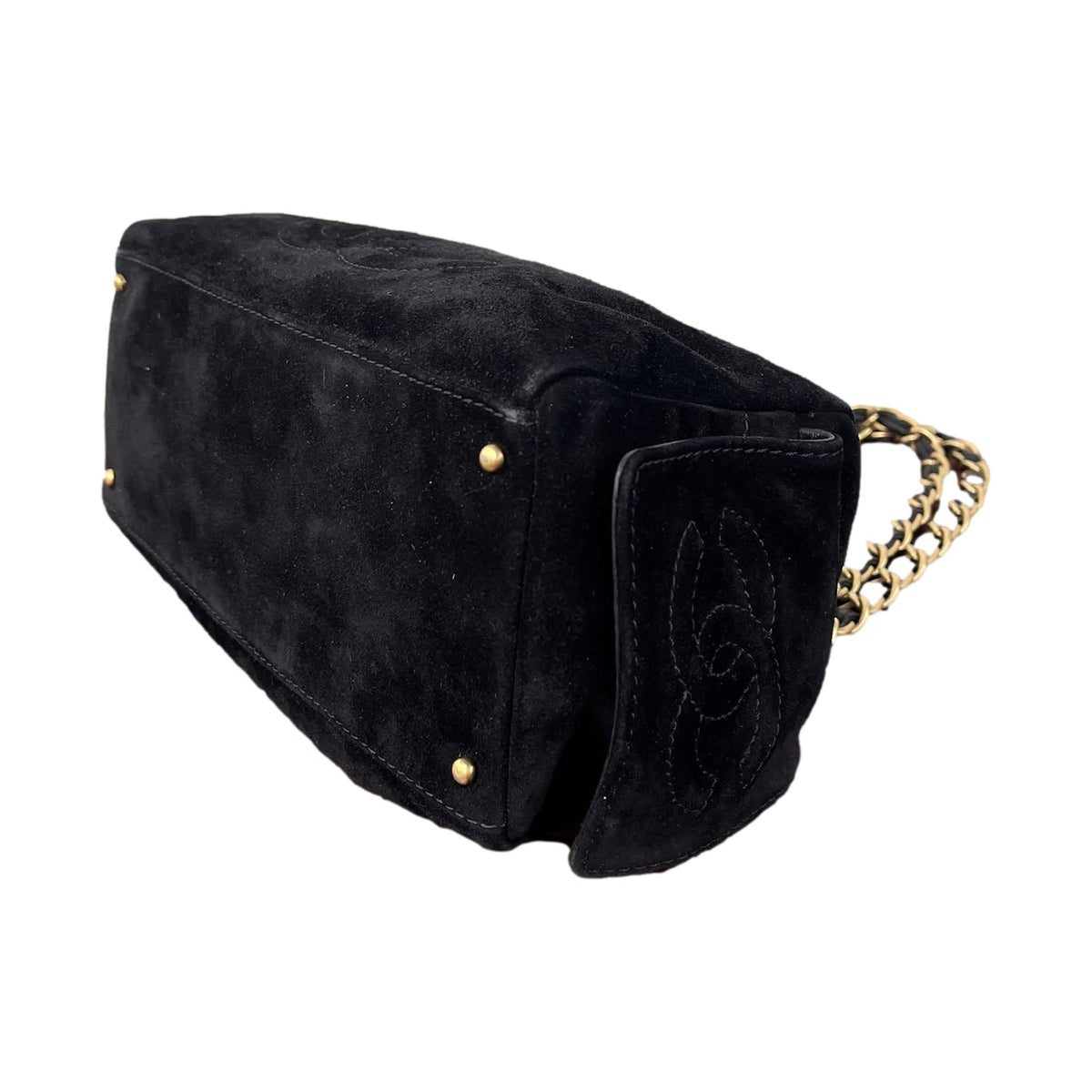 Chanel Black Suede Pocket Shoulder Bag
