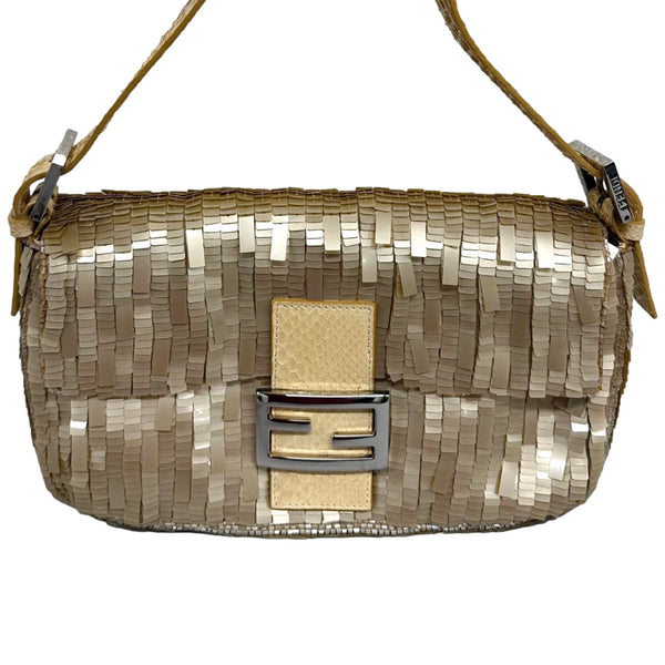 Fendi Bronze Sequin Baguette Bag