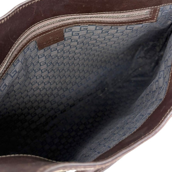 Gucci Logo Stripe Canvas Shoulder Bag