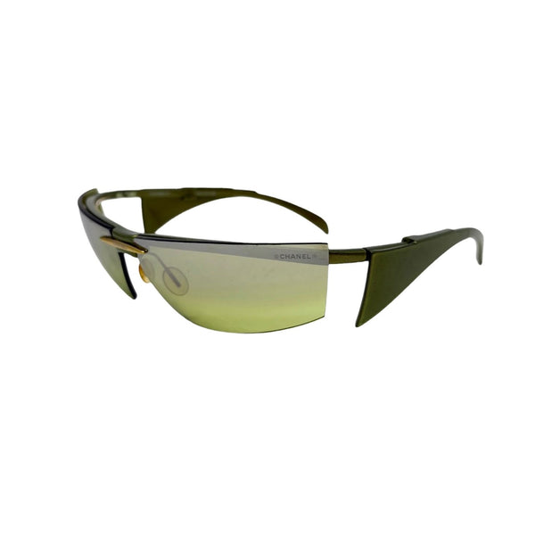 Chanel Green Visor Side Sunglasses