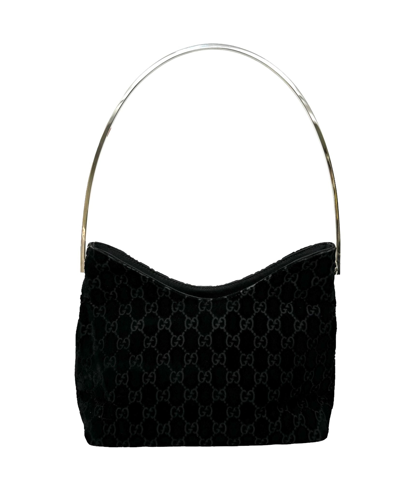 Gucci Black Velvet Shoulder Bag