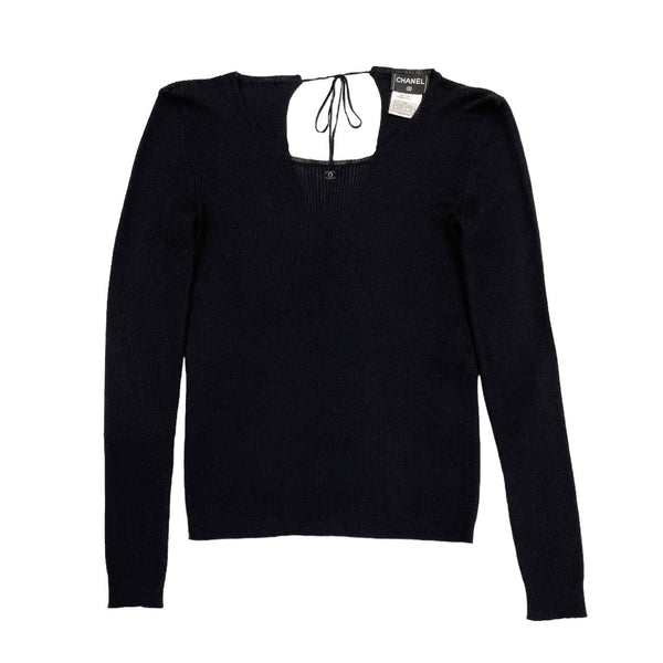 Chanel Black Logo Long Sleeve Top – Treasures of NYC